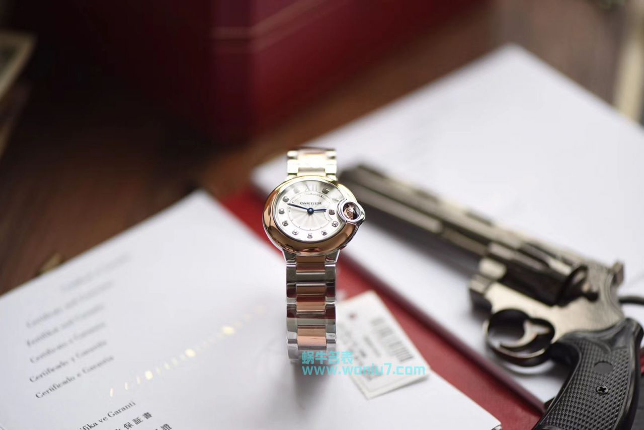 【 Video analysis 】V6 Factory  Replica  Cartier  蓝气球28毫米女士 Watches W3BB0005 / K308