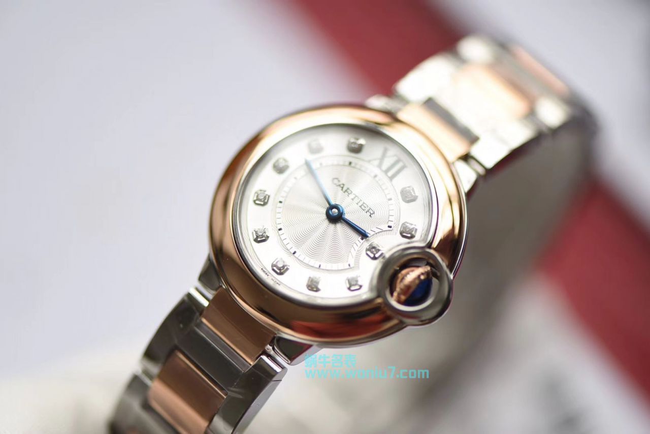 【 Video analysis 】V6 Factory  Replica  Cartier  蓝气球28毫米女士 Watches W3BB0005 / K308