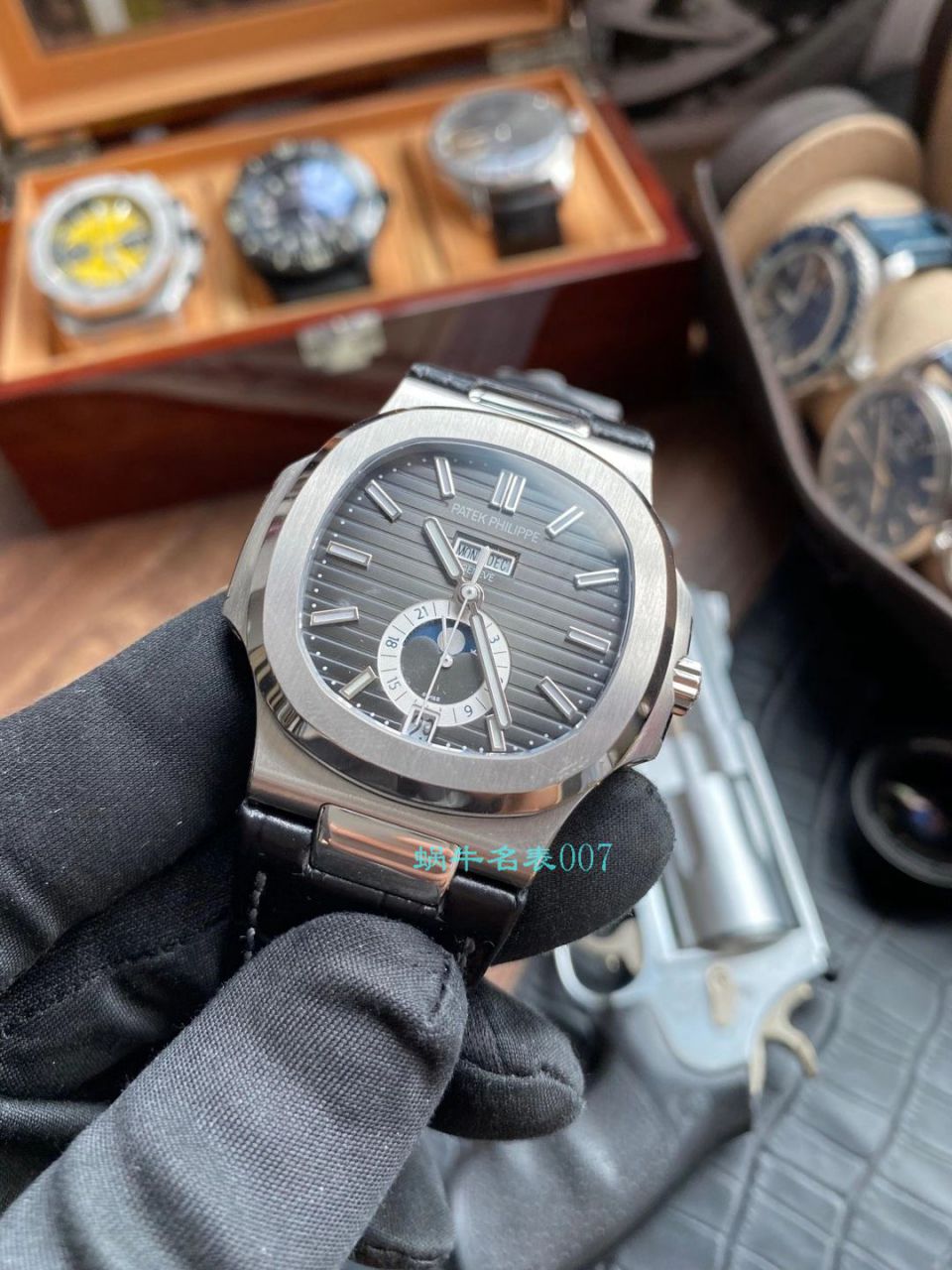 GR Factory 最新 PATEK PHILIPPE Nautilus Nautilus 年历碗表 top  Replica Copy 5726系列V2版本（升级真月相） / BD330jpg