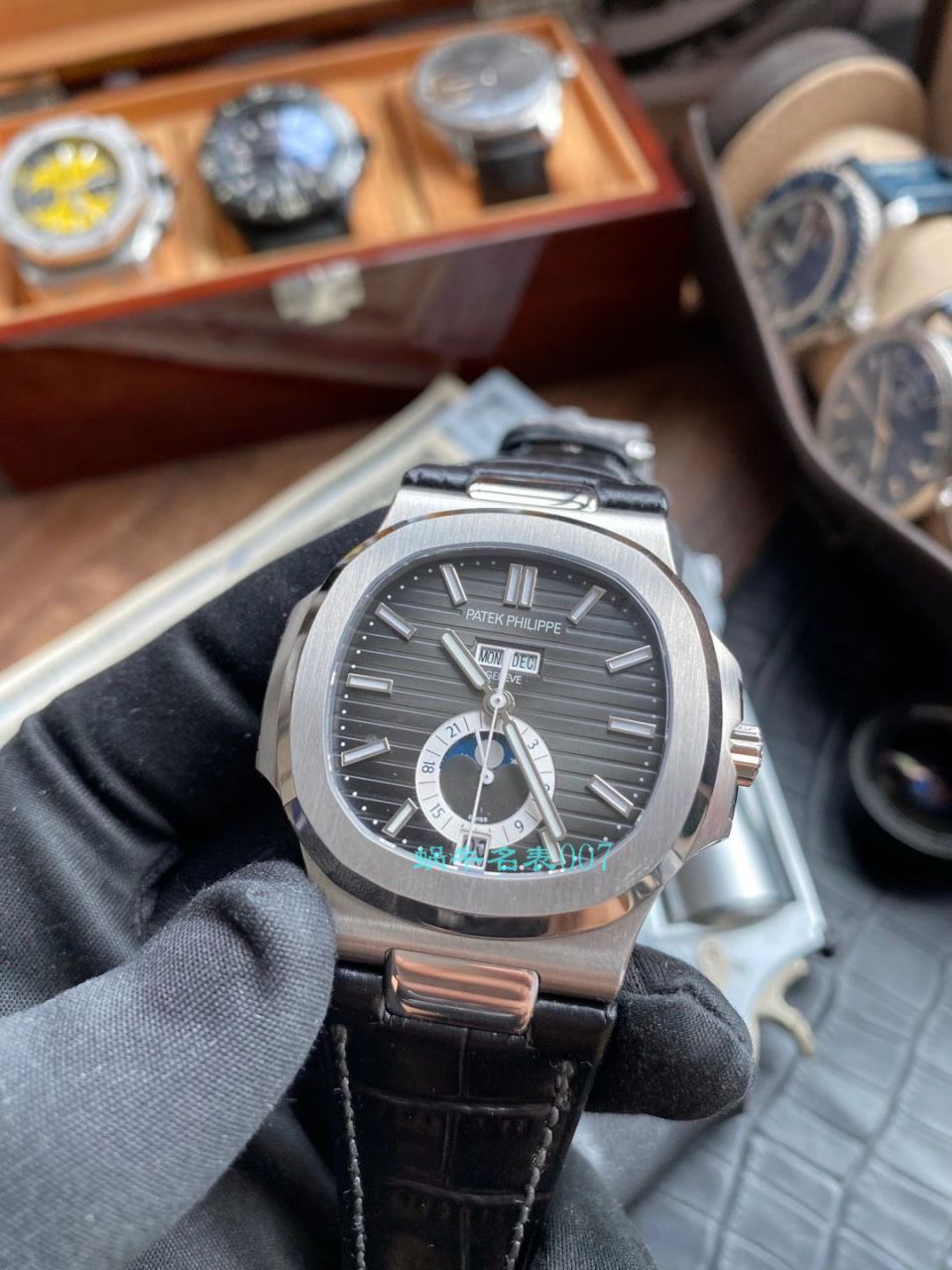 GR Factory 最新 PATEK PHILIPPE Nautilus Nautilus 年历碗表 top  Replica Copy 5726系列V2版本（升级真月相） / BD330jpg