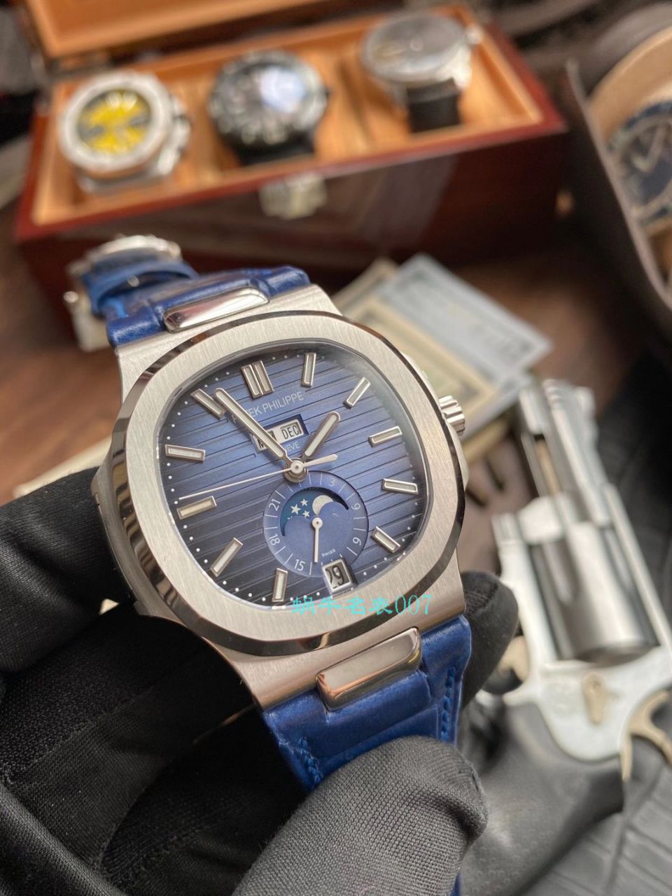 GR Factory 最新 PATEK PHILIPPE Nautilus Nautilus 年历碗表 top  Replica Copy 5726系列V2版本（升级真月相） / BD330jpg