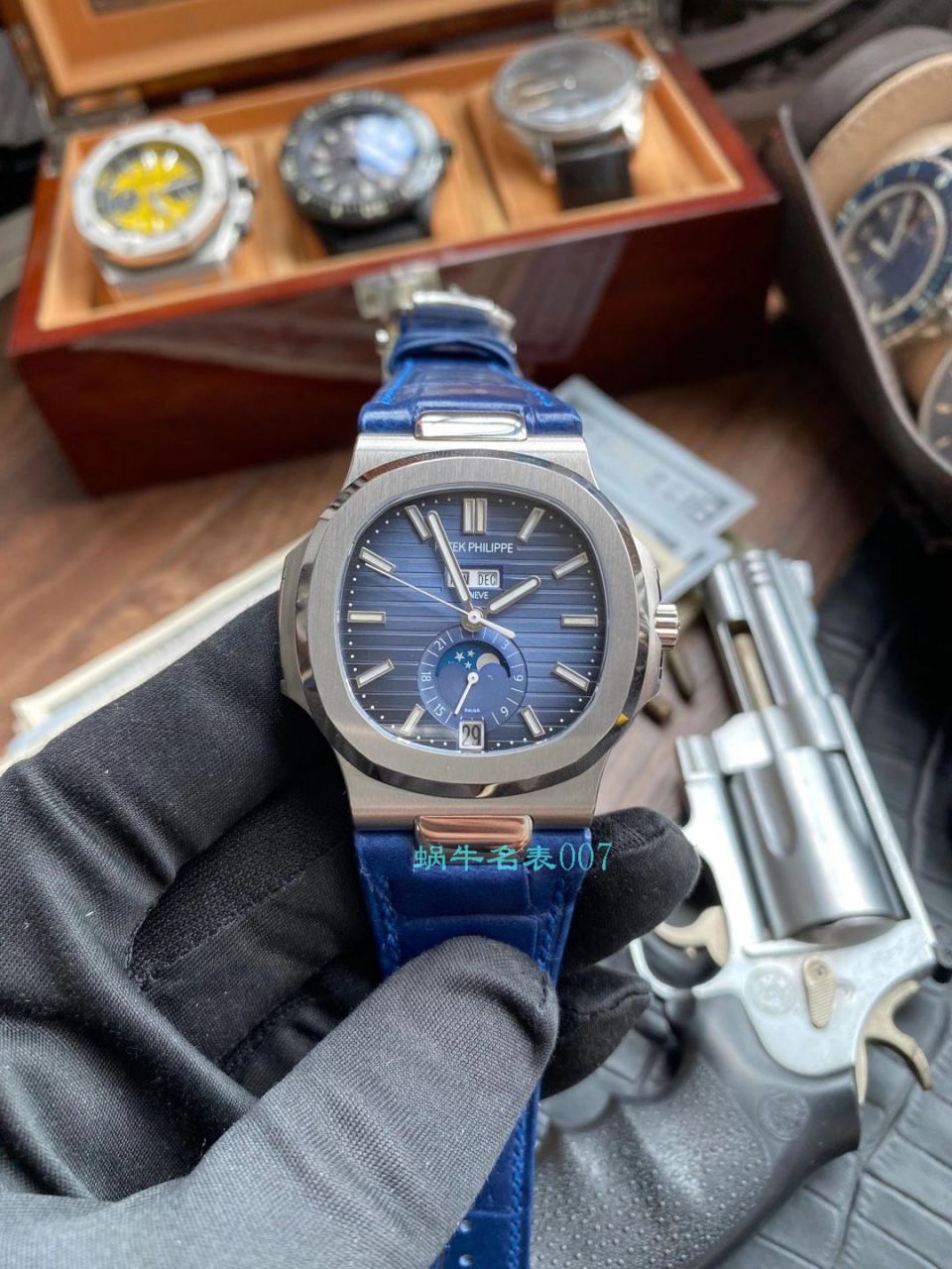 GR Factory 最新 PATEK PHILIPPE Nautilus Nautilus 年历碗表 top  Replica Copy 5726系列V2版本（升级真月相） / BD330jpg