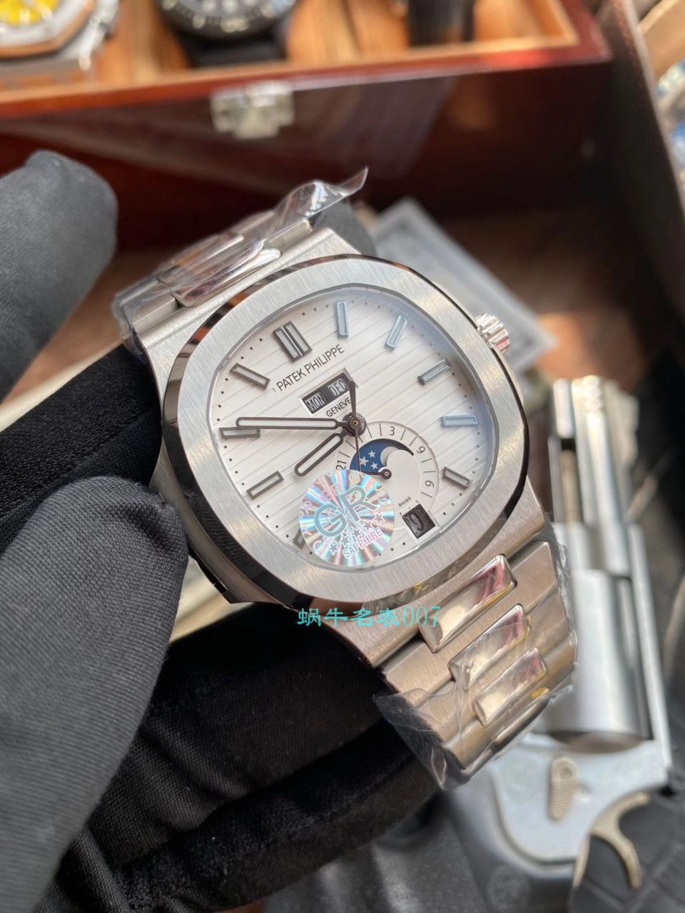 GR Factory 最新 PATEK PHILIPPE Nautilus Nautilus 年历碗表 top  Replica Copy 5726系列V2版本（升级真月相） / BD330jpg