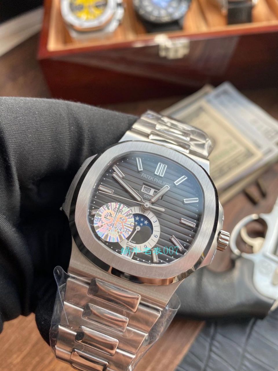 GR Factory 最新 PATEK PHILIPPE Nautilus Nautilus 年历碗表 top  Replica Copy 5726系列V2版本（升级真月相） / BD330jpg