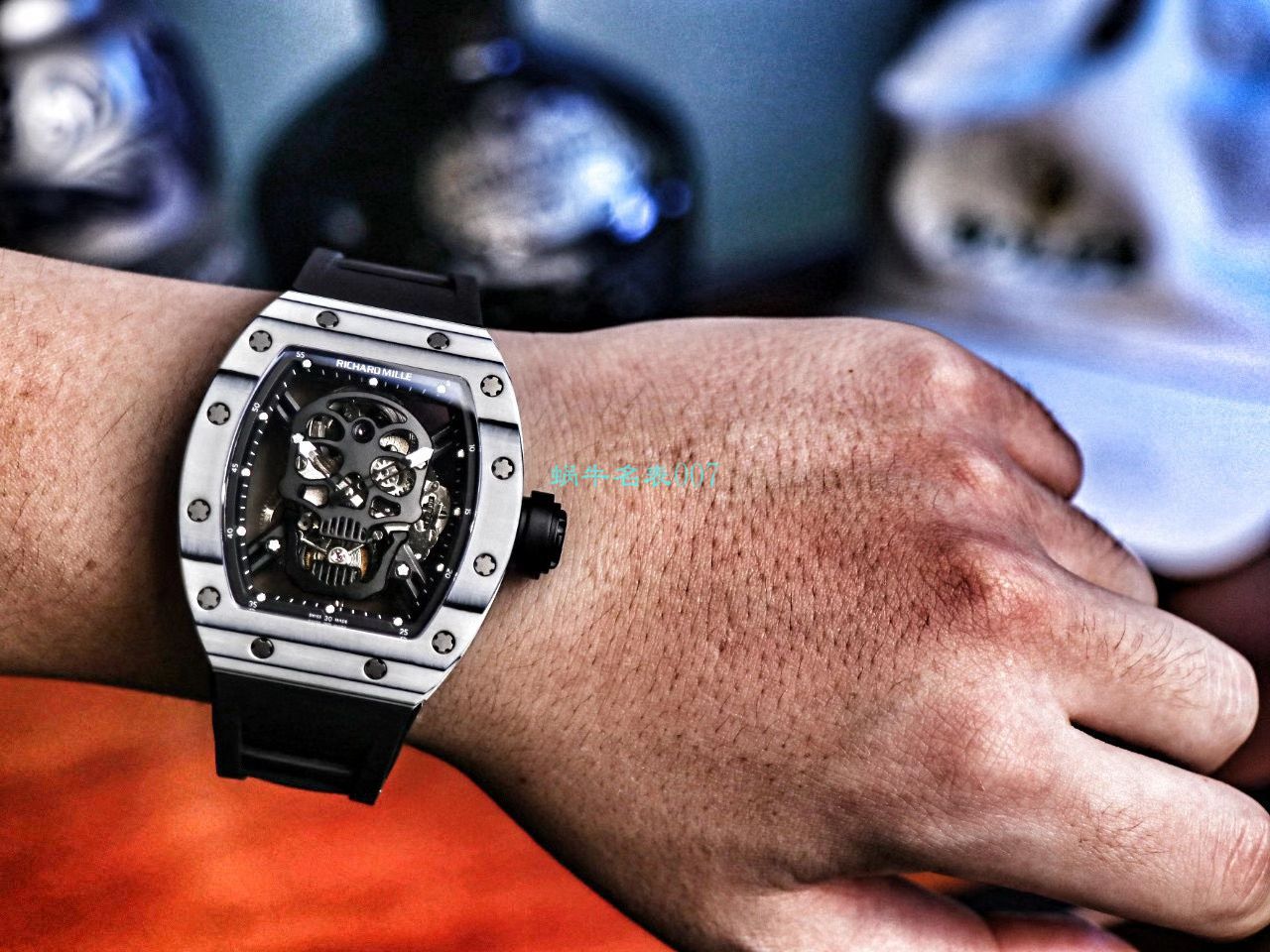 JB Factory  RICHARD MILLE RM52-01真 Tourbillon  carbon fiber 骷髅头鬼王 / RM052JB