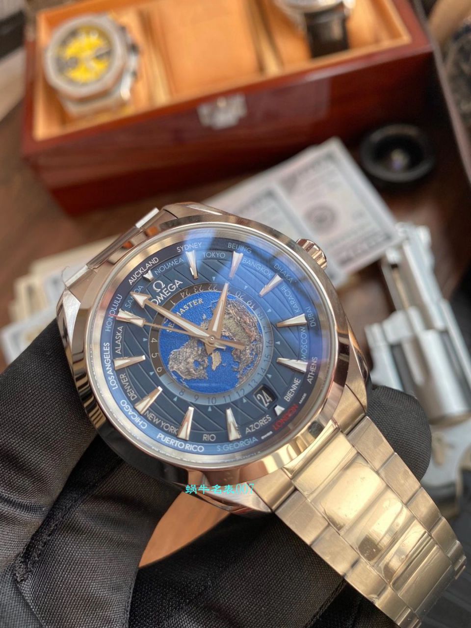 VS Factory OMEGA Seamaster 150米220.10.43.22.03.001，220.12.43.22.03.001限量版世界时 wrist watches  / VS731