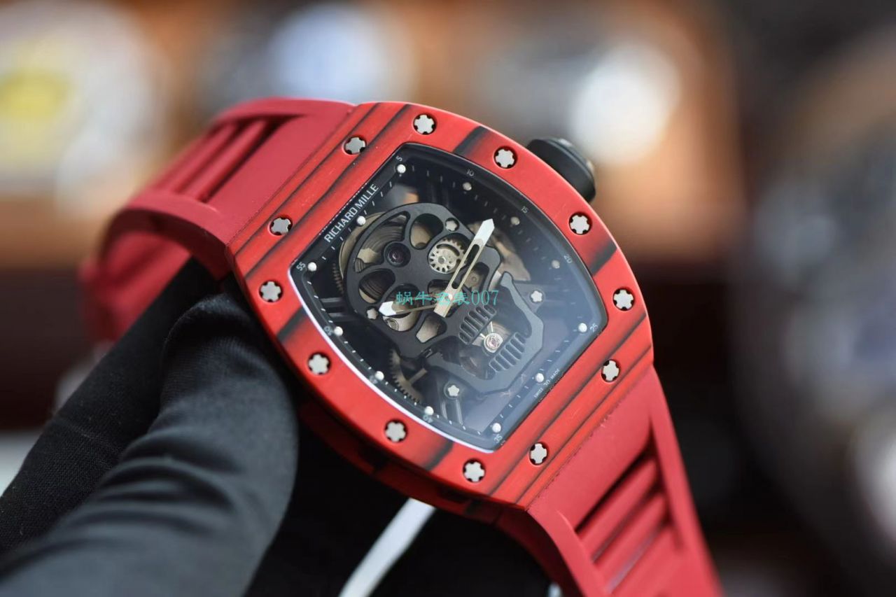 【 Video analysis 】JB Factory  RICHARD MILLE RM52-011比1 Copy  Watches 真 Tourbillon  carbon fiber 骷髅头鬼王 / RM52-01B