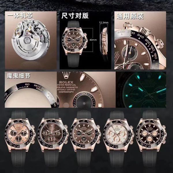 【 Video analysis 】N Factory  Rolex 4130 Ditongna  top  Replica Copy  Watches 咖啡猫m116515ln-0041 wrist watches  / R663