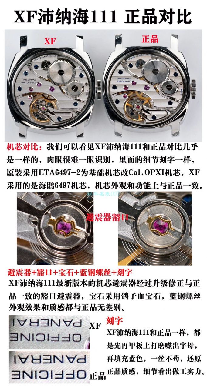 XF Factory 1比1 Replica Copy  Watches PaneraiPanerai PAM00111,PAM111 / XFPAM00111