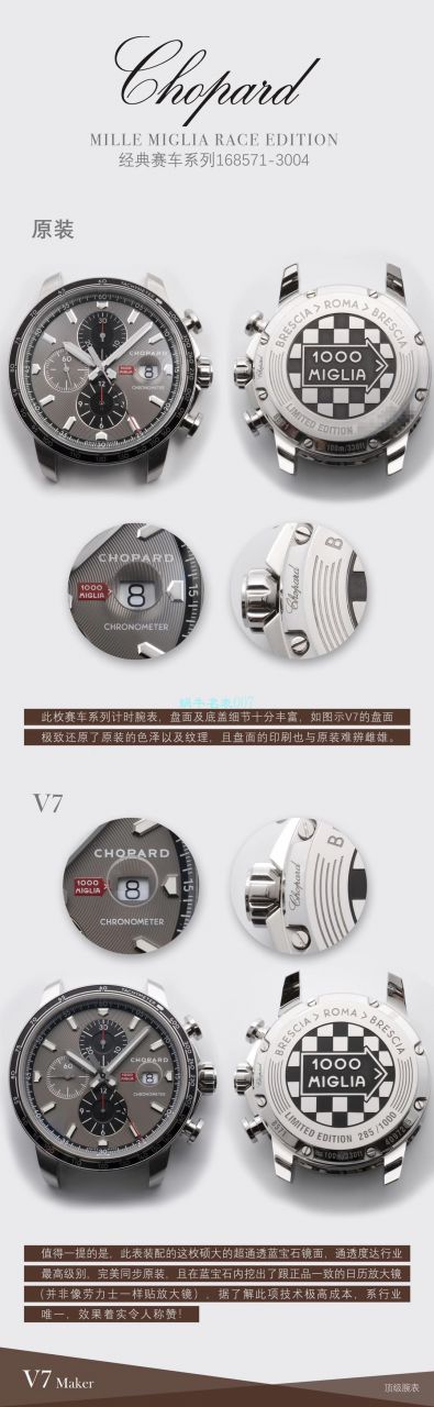 【多 Video analysis 】史上最强 Chopard  Watches V7 Factory chopard赛车系列精品 终极大作  / XB077