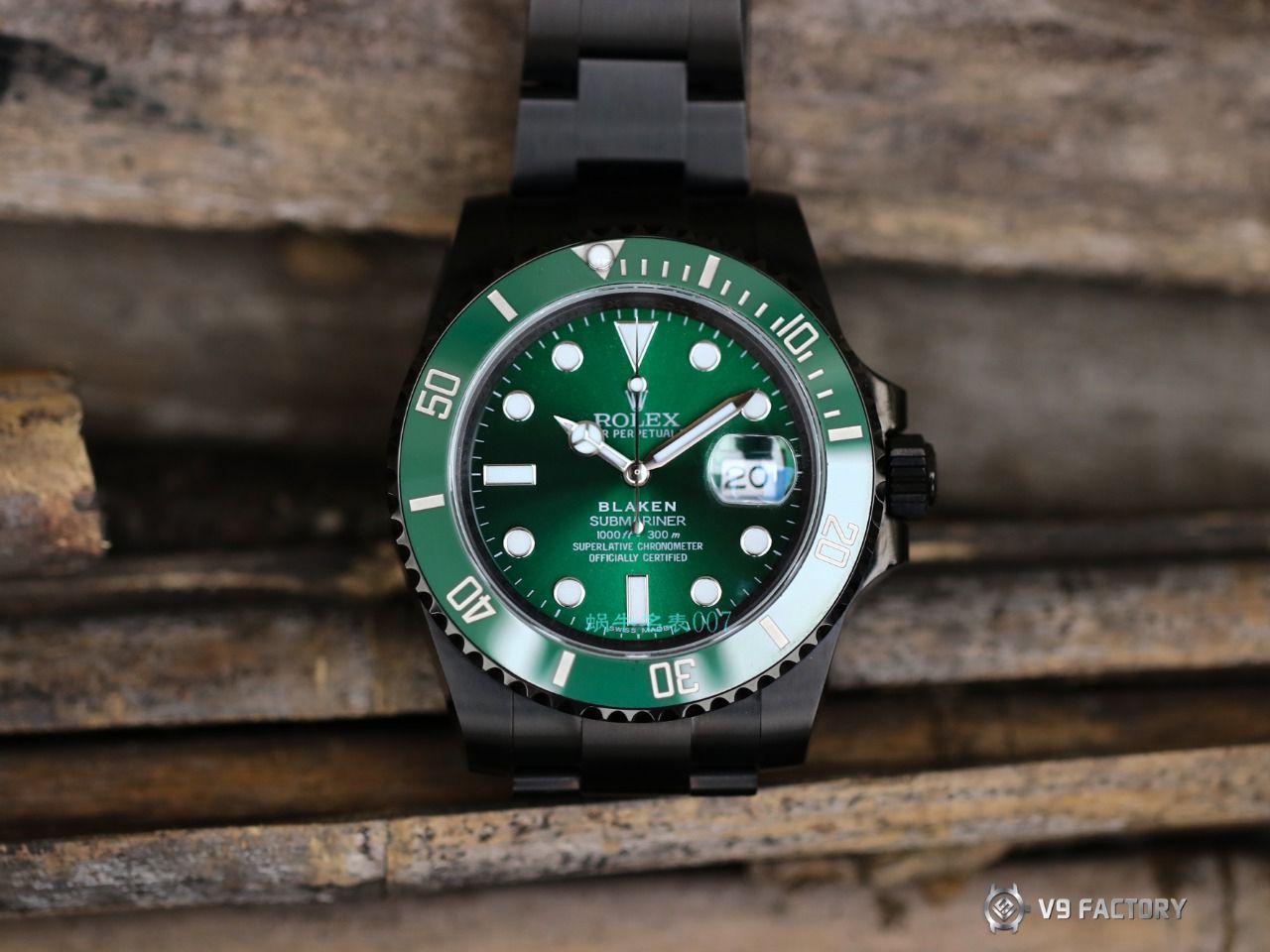 V9 Factory  Rolex 水鬼 top  Replica Watches BLAKEN  SUBMARINER  DATE LV官方同款曜黑改装版 / R670