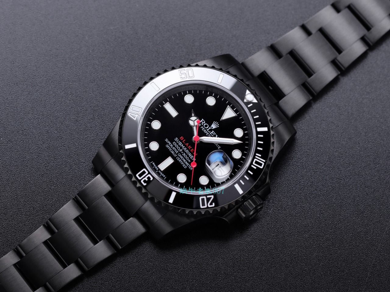V9 Factory  Rolex 水鬼 top  Replica Watches BLAKEN  SUBMARINER  DATE LV官方同款曜黑改装版 / R670