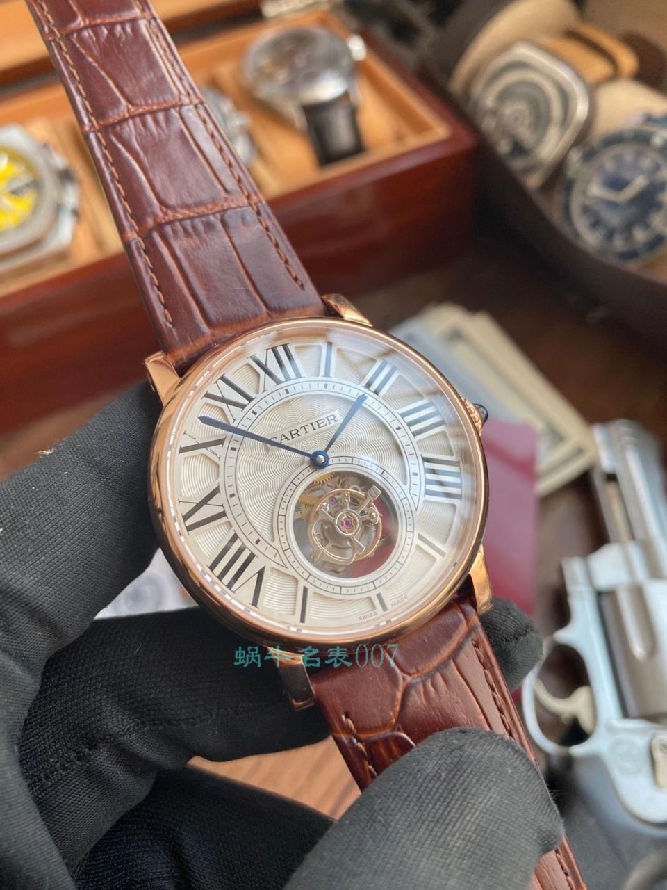 【评测视频】BBR Factory  Cartier  ROTONDE DE  Cartier  1比1 Replica  Tourbillon  Watches W1556215 wrist watches  / K317