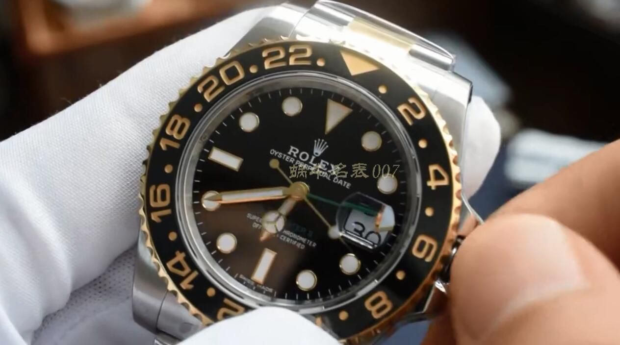 【 Video analysis 】AR Factory 1比1 Replica  Rolex 间金 GMT MASTER II Watches 116713-LN-78203 wrist watches  / R676