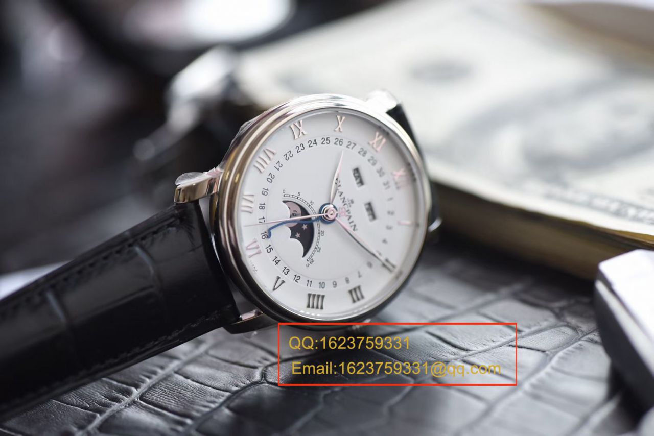 【 Video analysis OM Factory V3版本6654】Blancpain 经典月相6654-1127-55B 1比1 Replica Copy  Watches  / BP073