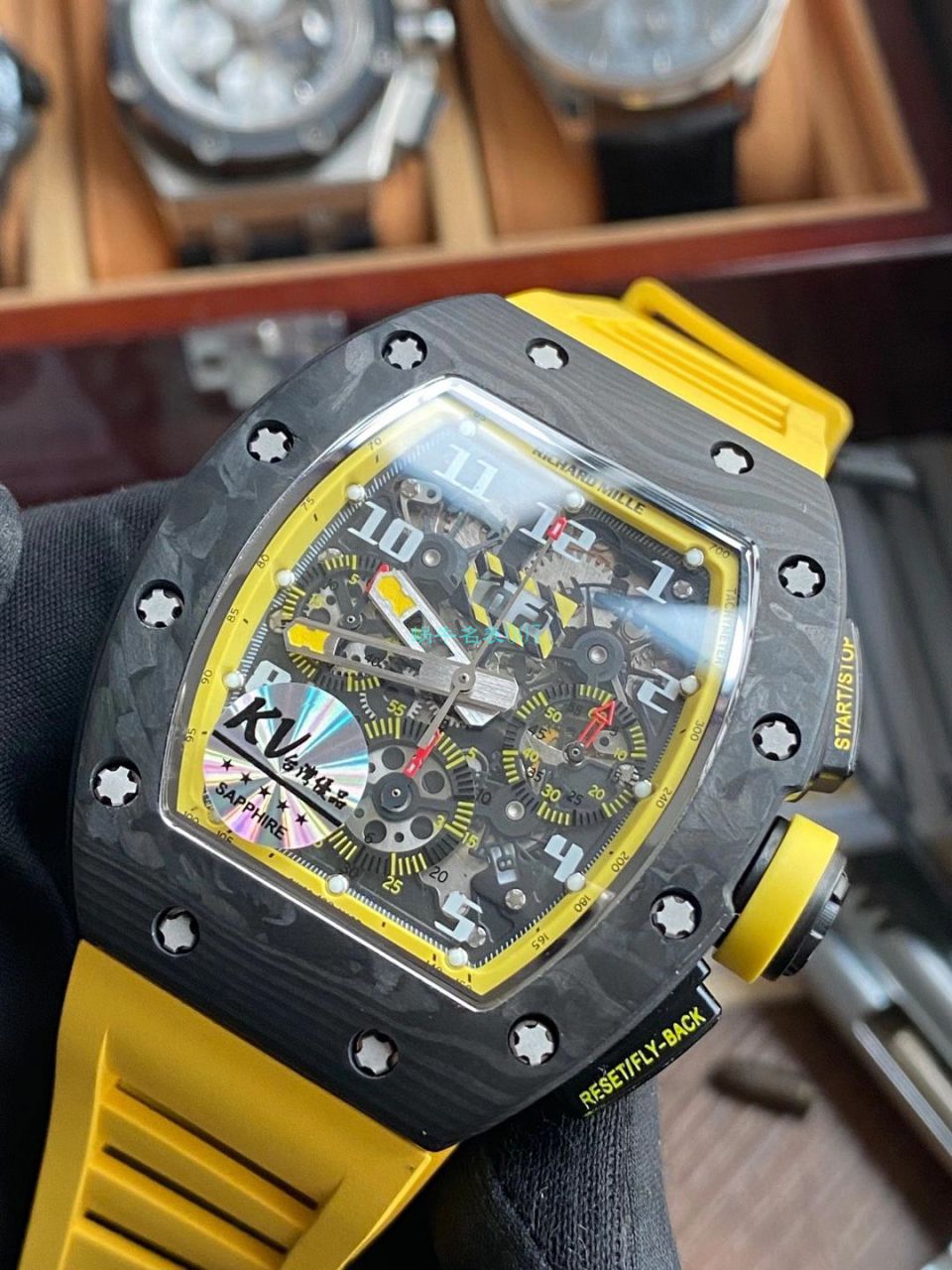KV Factory  RICHARD MILLE RM011 Yellow Storm黄色风暴 Perfect  top  Copy  Watches  / KVRM011YellowStormB