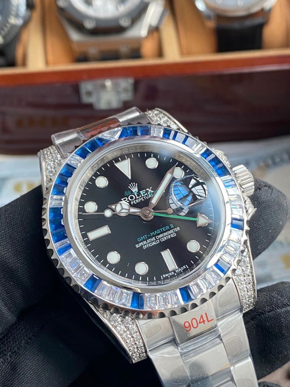 【 Video analysis 】 Rolex T钻奢华版 GMT MASTER GMT top  Replica Watches  / R703
