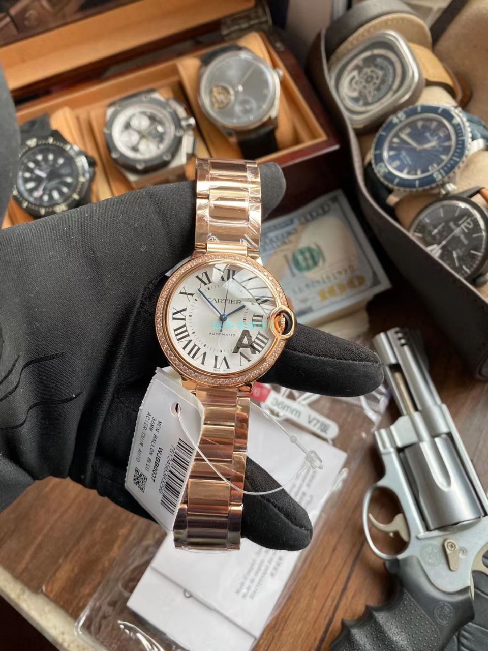 V6 Factory  Cartier  蓝气球36毫米女装 Perfect  top  Knockoff WJBB0037 wrist watches  / K328