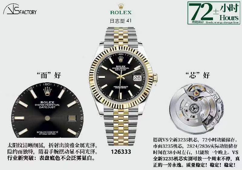 VS Factory  Rolex  Datejust 41毫米m126334-0002 top  Replica Copy  wrist watches  / R711