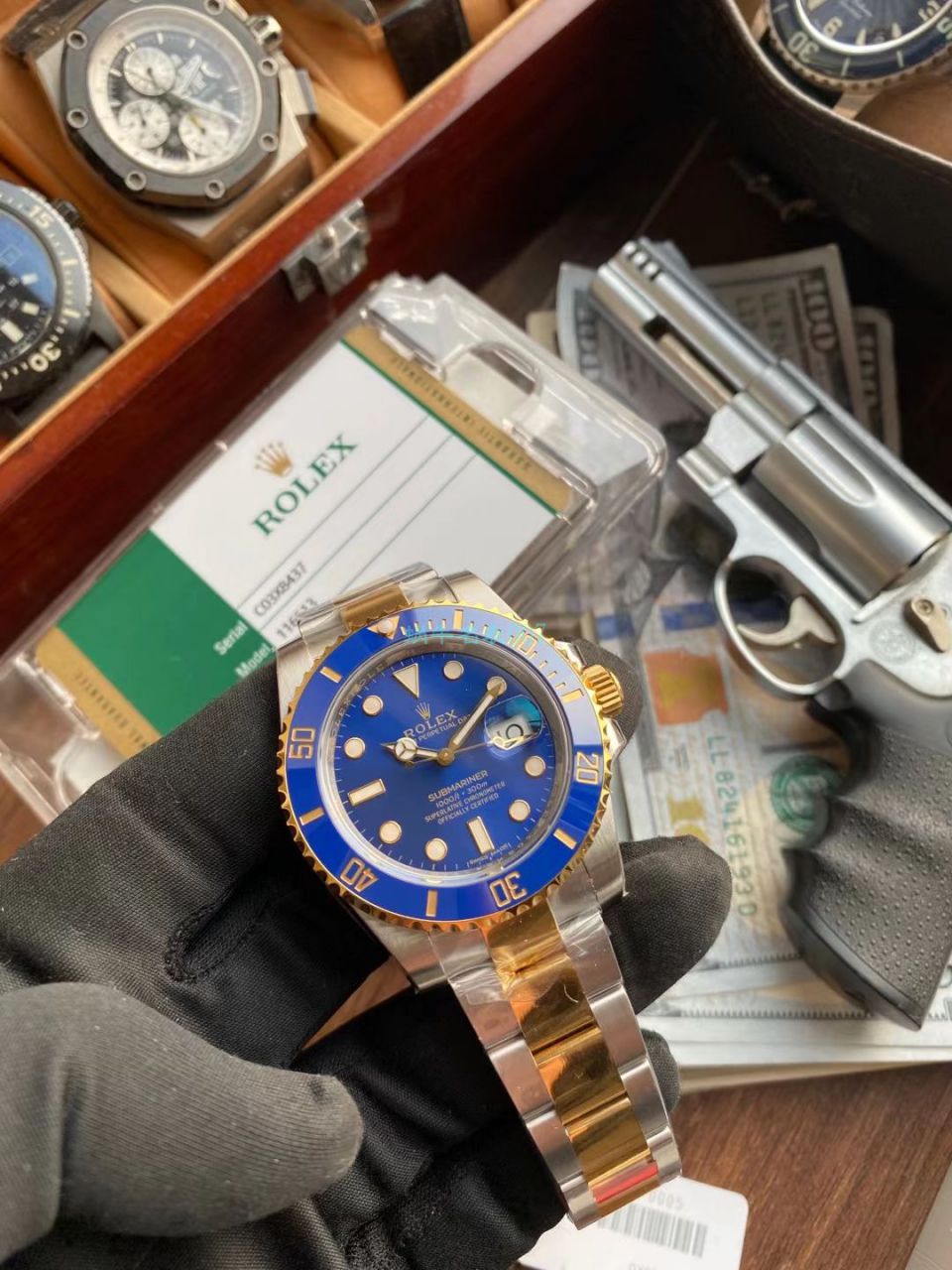 VS Factory  Rolex  Submariner 型间金蓝水鬼 Perfect  High quality  Replica Watches 116613LB-97203 / R712