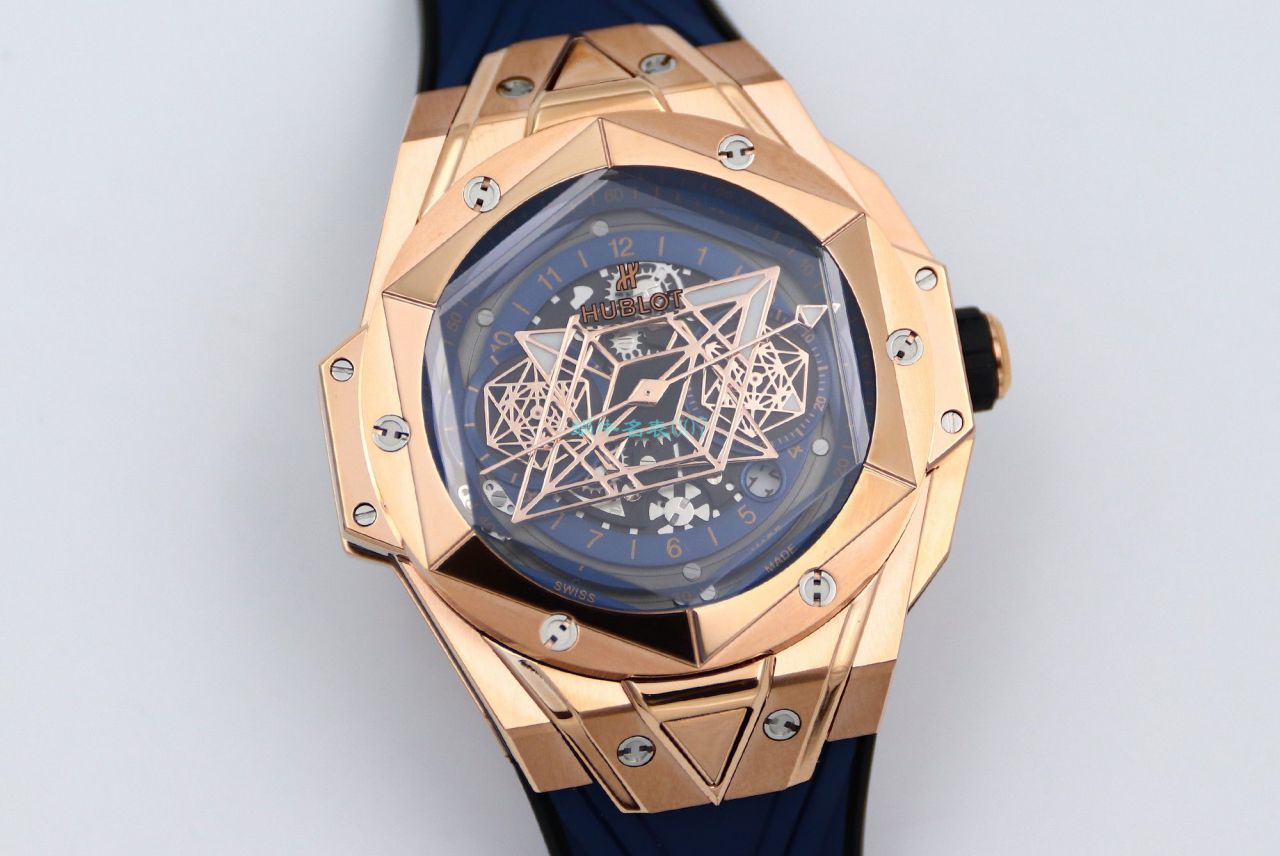 HB Factory  High quality  Replica Watches  hublot Big Bang Sang Bleu II 刺青二代418.OX.2001.RX.1604.MXM20 wrist watches  / YB117