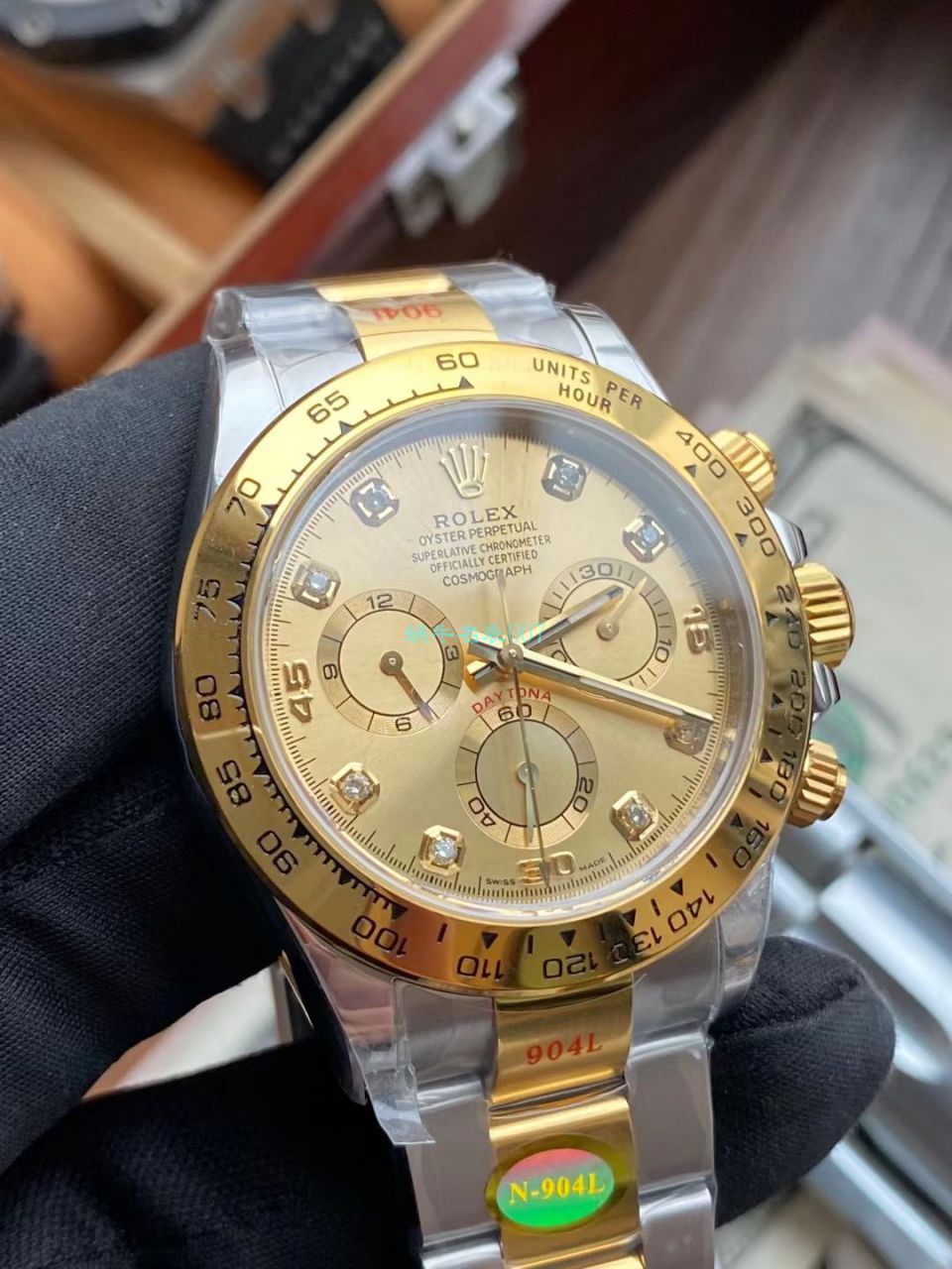 Video analysis N Factory  Rolex 超级4130 Ditongna 间金钻面m116503-0006 top 1比1 Replica Copy  Watches  / R732