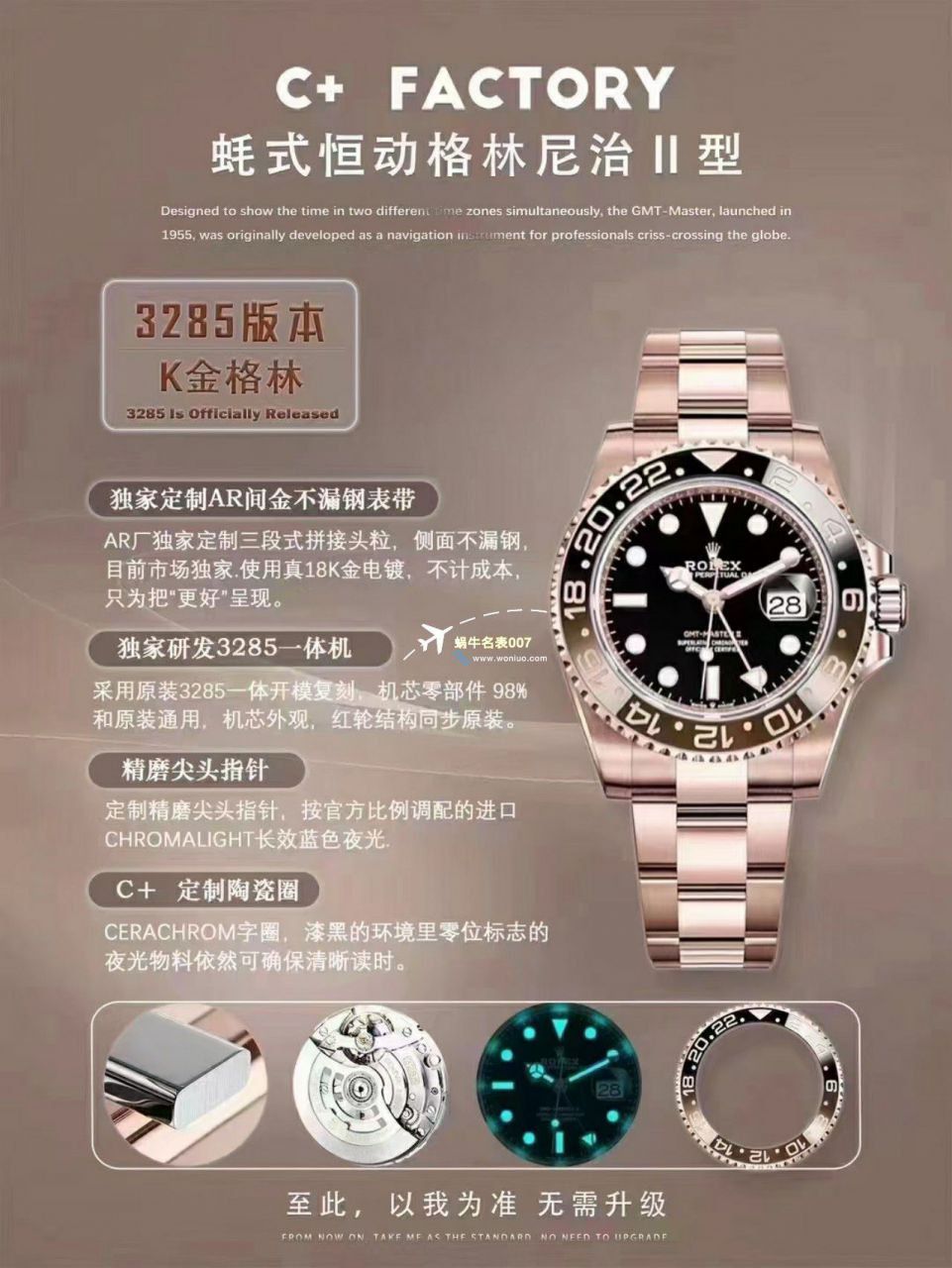 C+ Factory  top 1比1  Replica Watches  Rolex  GMT MASTER II系列m126715chnr-0001，m126711chnr-0002沙士圈大闸蟹，m126710blro-0001可乐圈，m126719blro-0002（陨石面） / R767