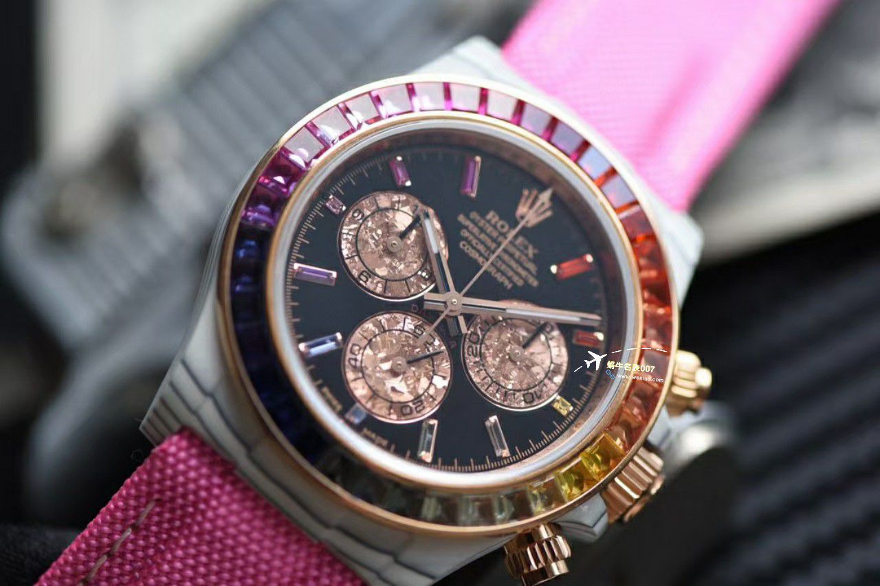 N Factory 出品‼️Diw 2023新作 Rolex 超级 carbon fiber  Ditongna 莫桑石 copy customized 版女表 / R770