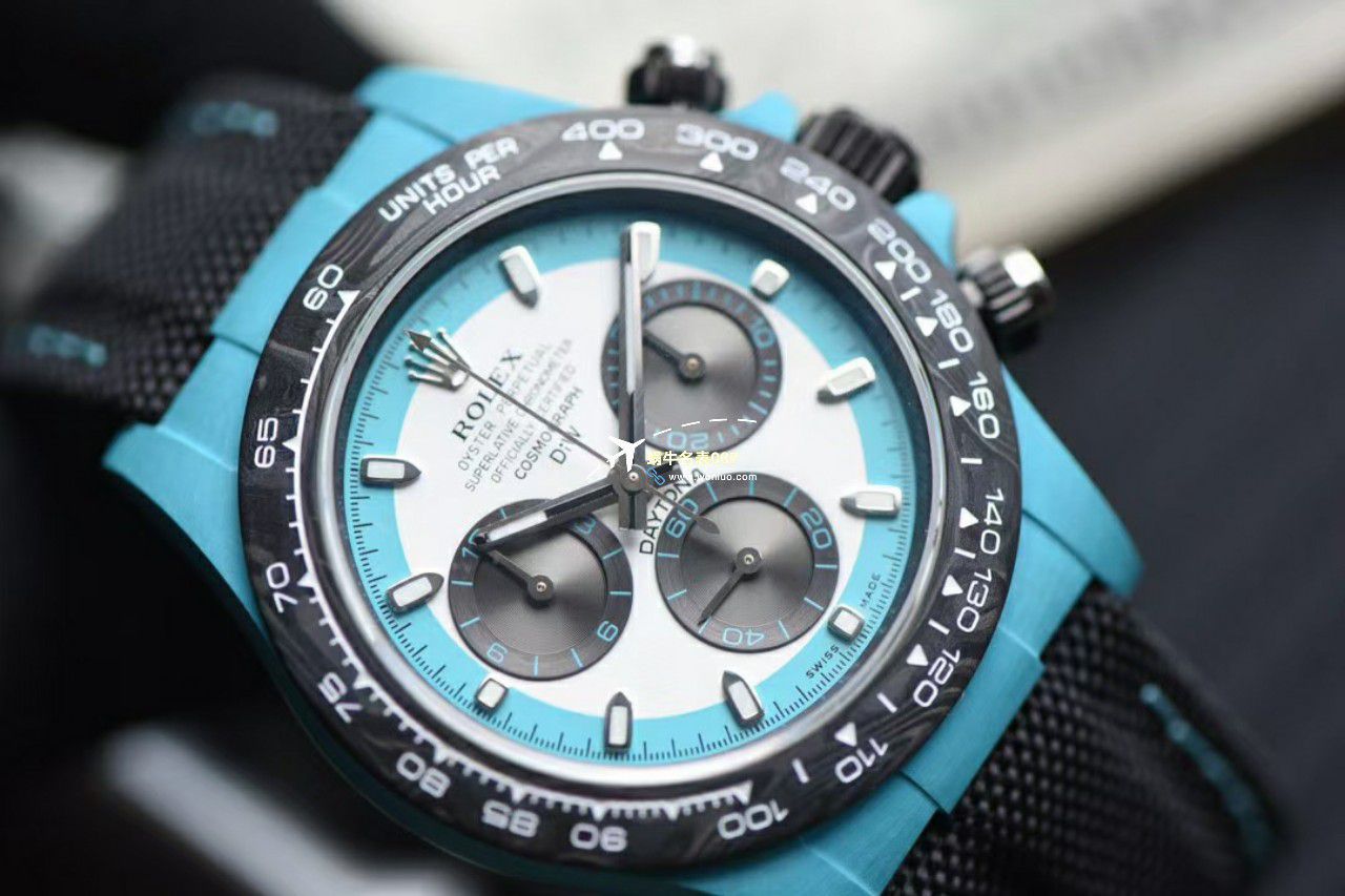 N Factory 出品‼️Diw 2023新作 Rolex 超级 carbon fiber  Ditongna 莫桑石 copy customized 版女表 / R770