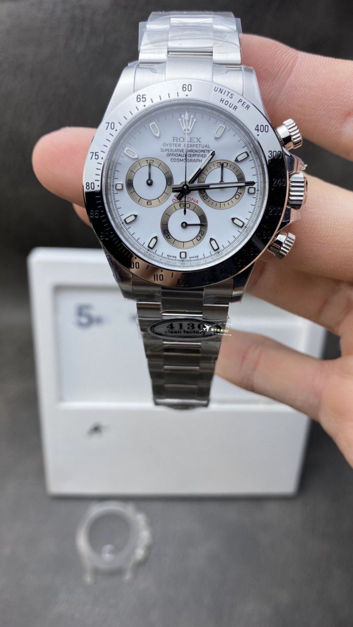 Clean Factory  Rolex 宇宙计时 Ditongna 白金4130 Movement  Watches  / R797