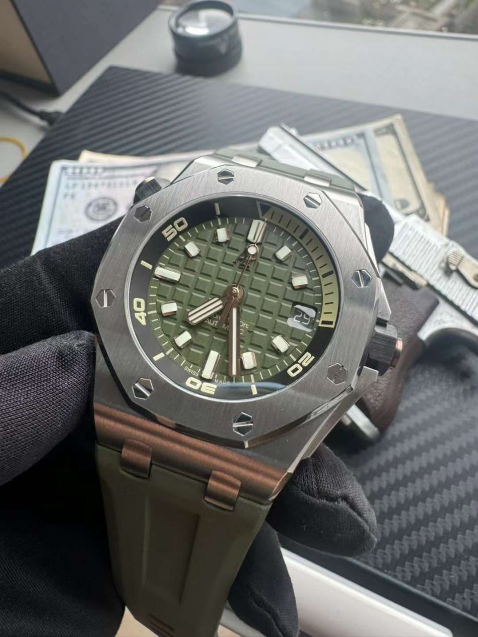  Video analysis APS Factory Audemars Piguet  Royal Oak Offshore  Replica Copy 15720ST.OO.A052CA.01 wrist watches (牛油果)，15720ST.OO.A009CA.01，15720ST.OO.A027CA.01，15720CN.OO.A002CA.01 / AP271
