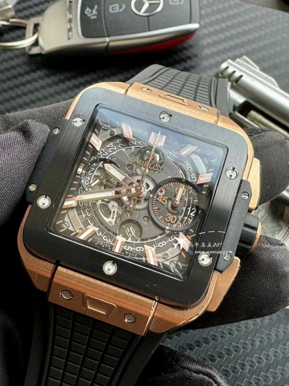  Best 的BBF hublot 恒宝方形SQUARE BANG UNICO Perfect  Replica  Replica 821.OM.0180.RX wrist watches  / YB133