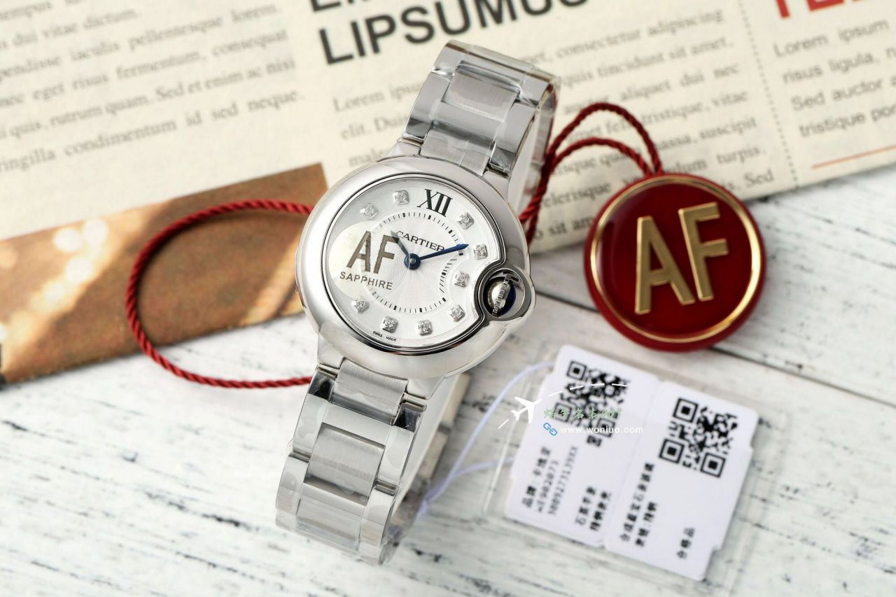 AF Cartier  蓝气球女装28毫米 top  Replica Copy  Watches W4BB0015，W4BB0029 wrist watches  / K370