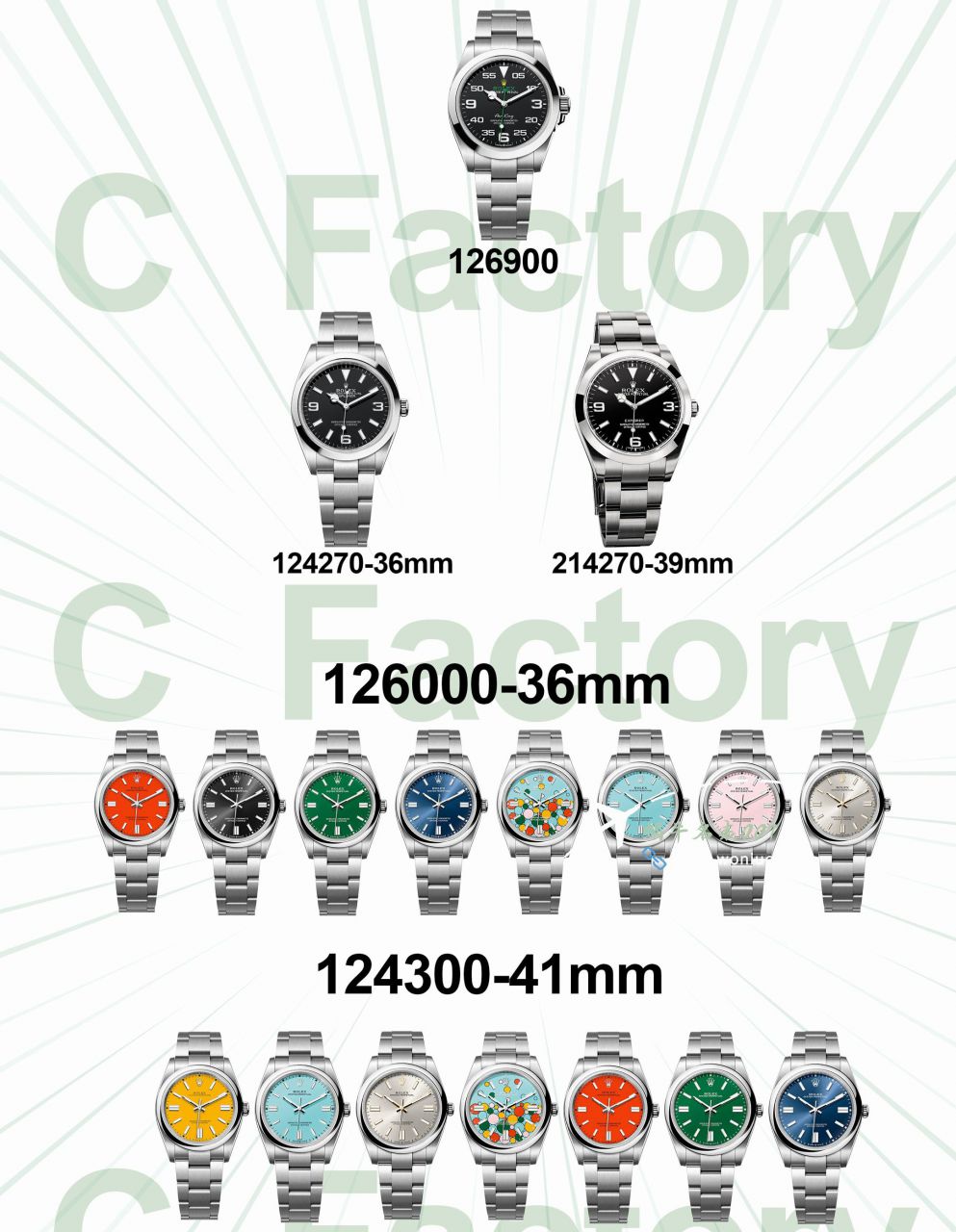 C Factory clean Rolex  oyster perpetual 动超级 Replica Copy  Watches m124300-0004，m126000-0004 wrist watches  / R885