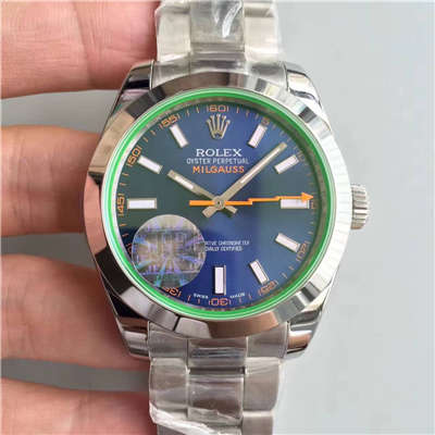 【JF Factory 1:1 Knockoff  Watches 】 Rolex MILGAUSS系列116400-GV-72400蓝盘 wrist watches 《蓝色闪电》